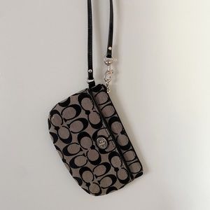 Coach black wristlet